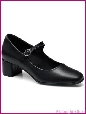 Women's Mary Jane Pumps Square Toe Block Heel Orthopedic Comfort